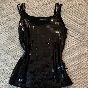 Vintage black sequin Tank Top